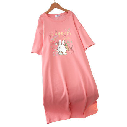Plus Size Rabbits Cotton T Shirt Dress