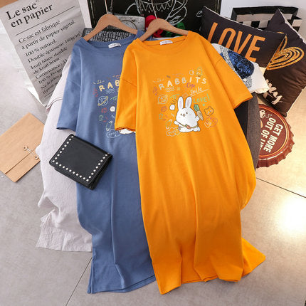 Plus Size Rabbits Cotton T Shirt Dress
