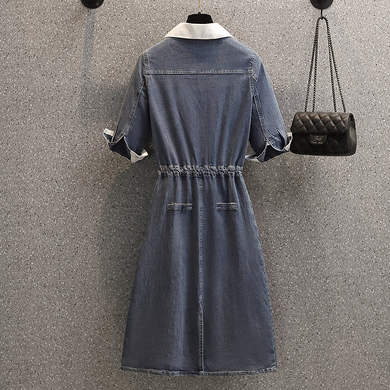 Plus Size Shirt Layer Denim Dress