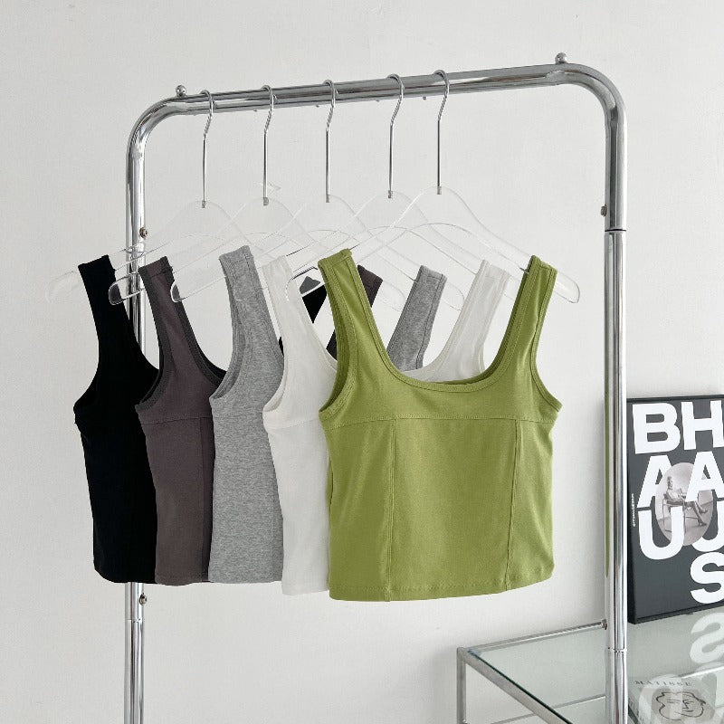 Plus Size Square Neck Cami Padded Crop Top