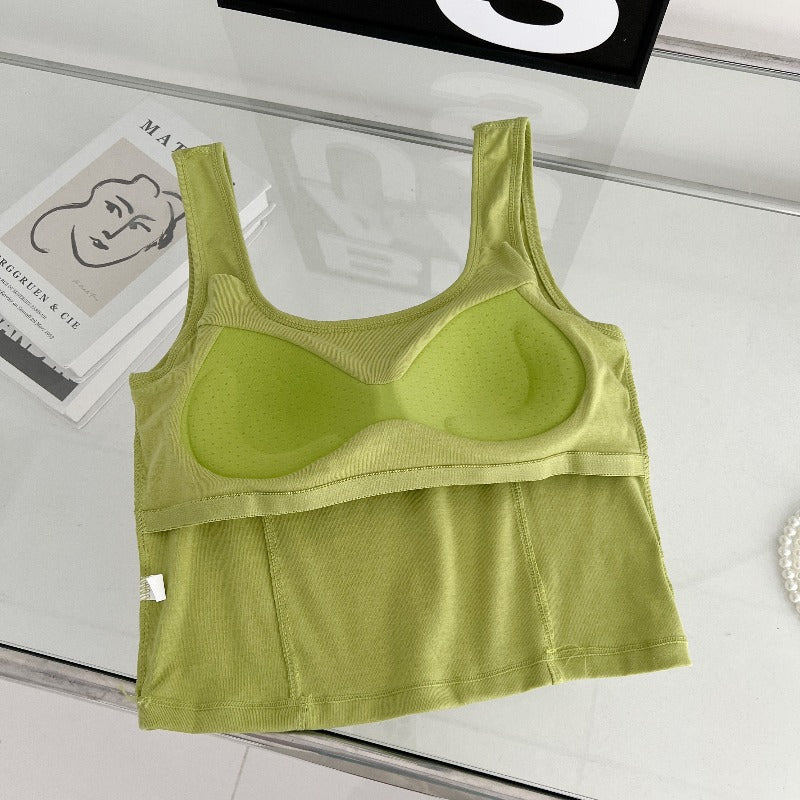 Plus Size Square Neck Cami Padded Crop Top