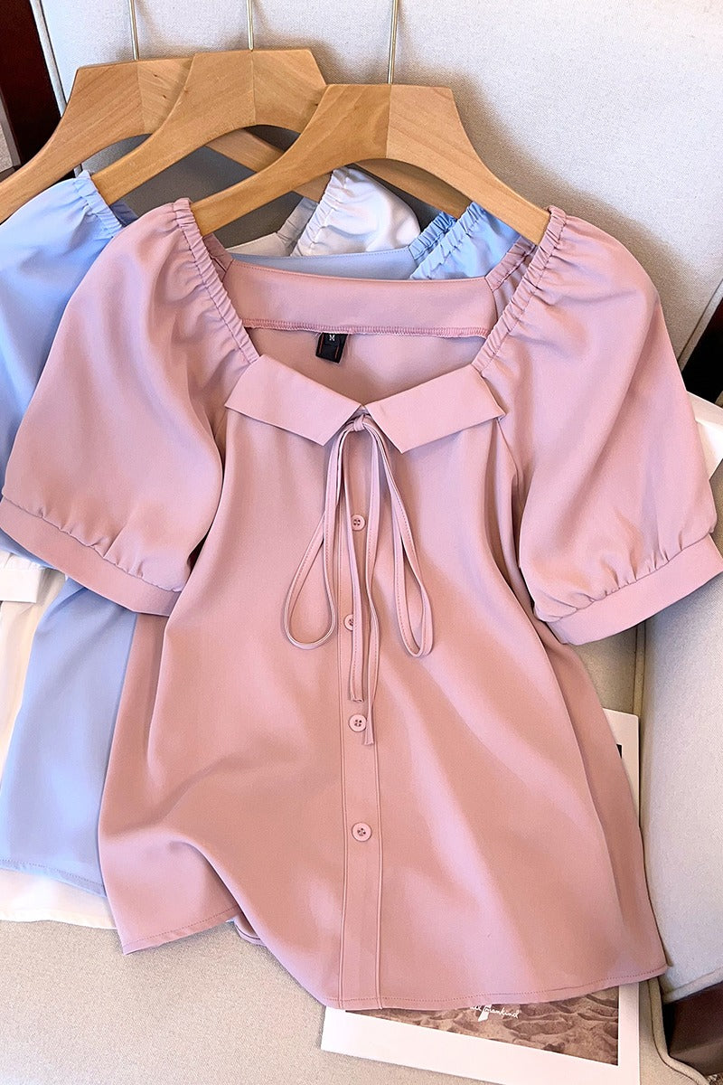 Plus Size Square Neck Collar Blouse