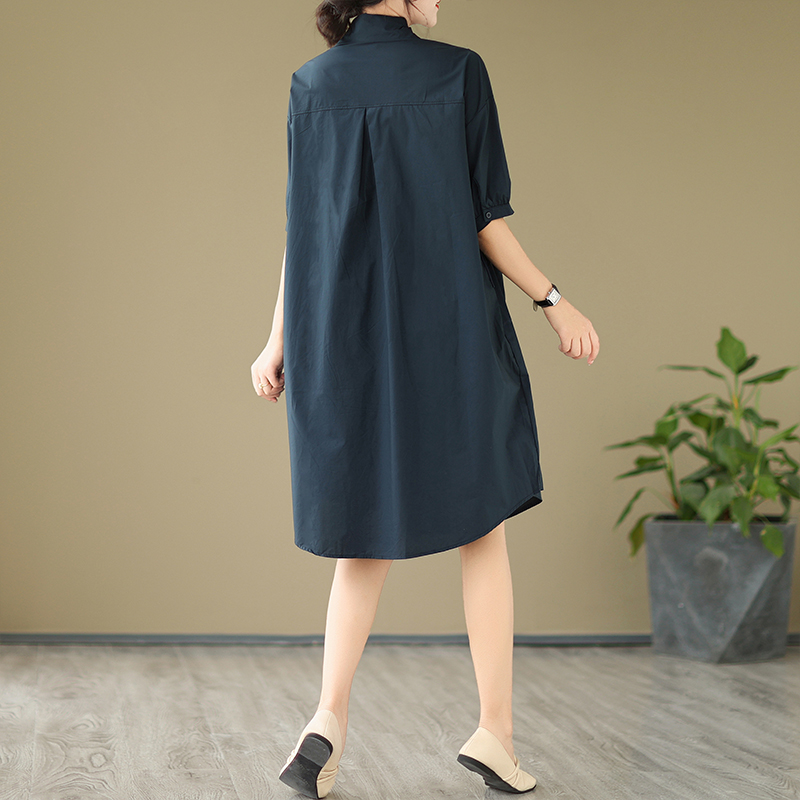 Plus Size Stripe Pocket Shirt Dress