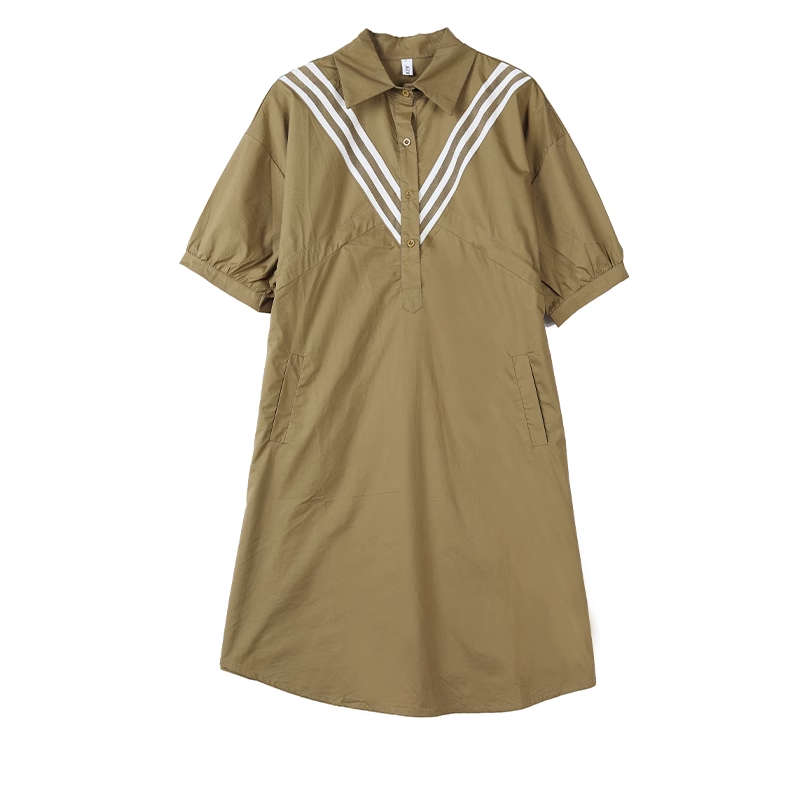 Plus Size Stripe Pocket Shirt Dress