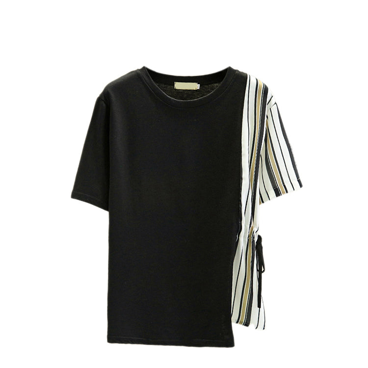 Plus Size Stripe Side Tie Blouse
