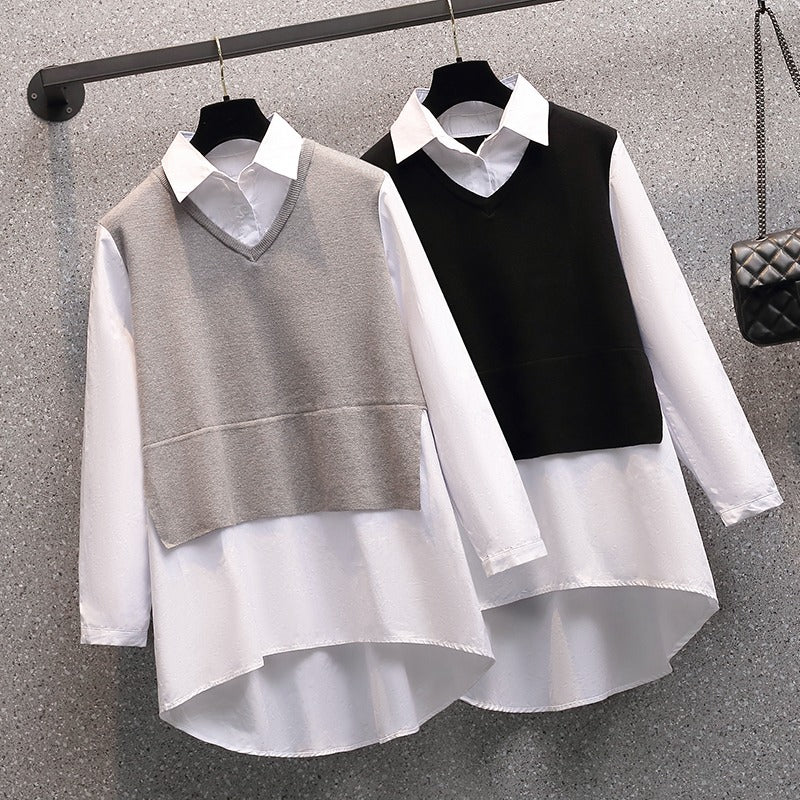 Plus Size Sweater Knit Tunic Shirt (Muslimah Friendly)