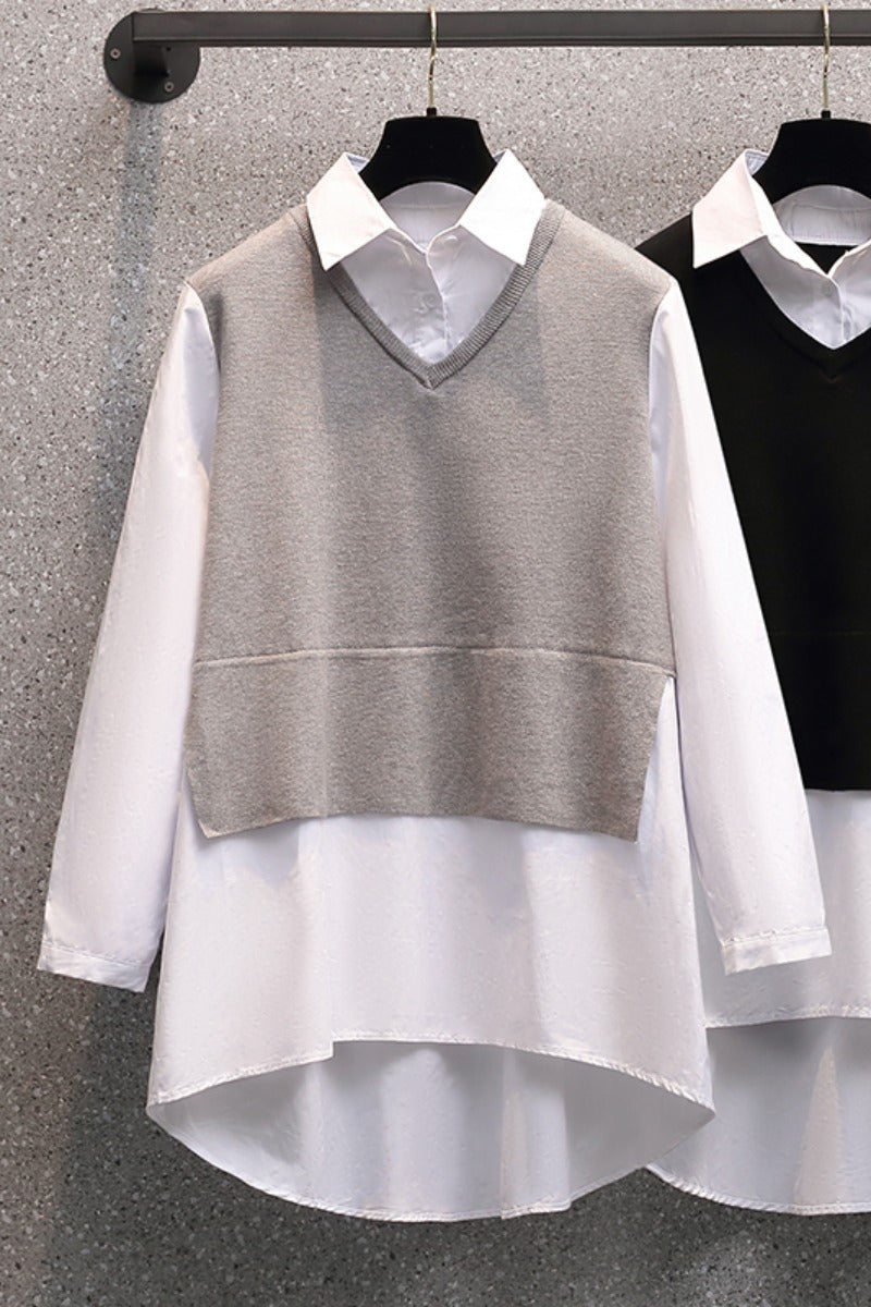 Plus Size Sweater Knit Tunic Shirt (Muslimah Friendly)