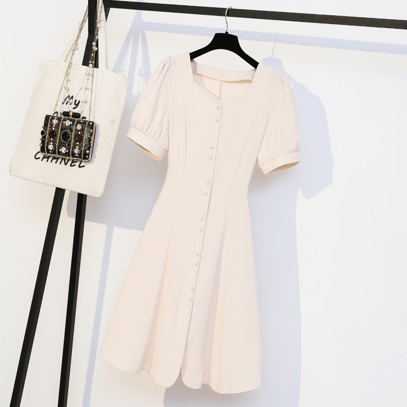 Plus Size Sweetheart Buttons Dress