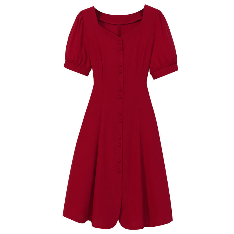 Plus Size Sweetheart Buttons Dress