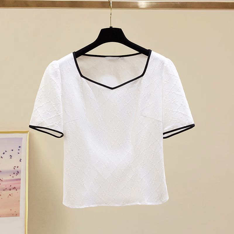 Plus Size Textured Monochrome Blouse
