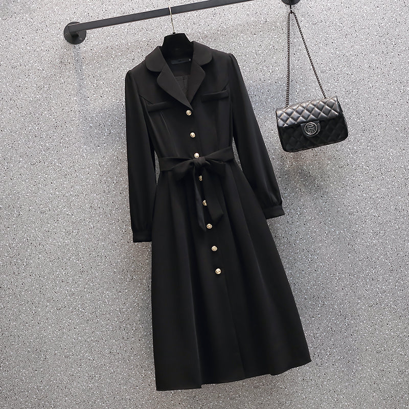 Plus Size Trench Long Sleeve Shirt Dress