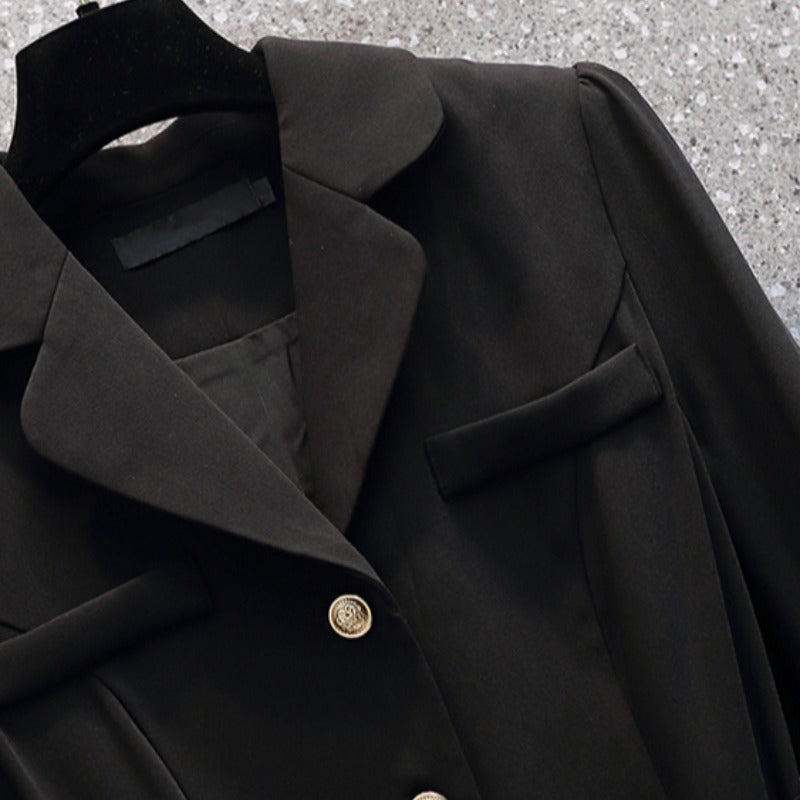 Plus Size Trench Long Sleeve Shirt Dress