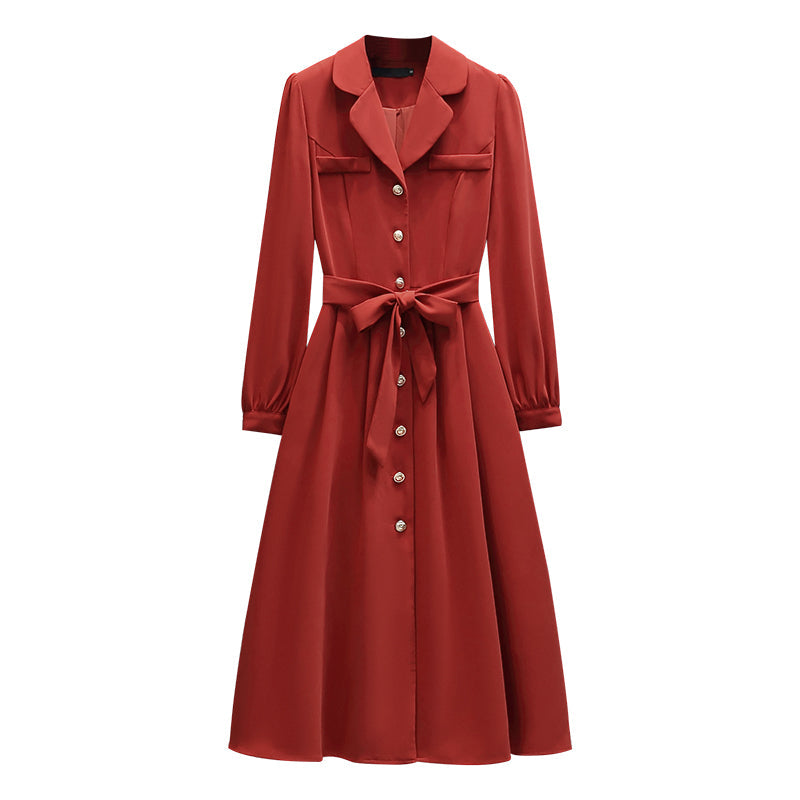 Plus Size Trench Long Sleeve Shirt Dress