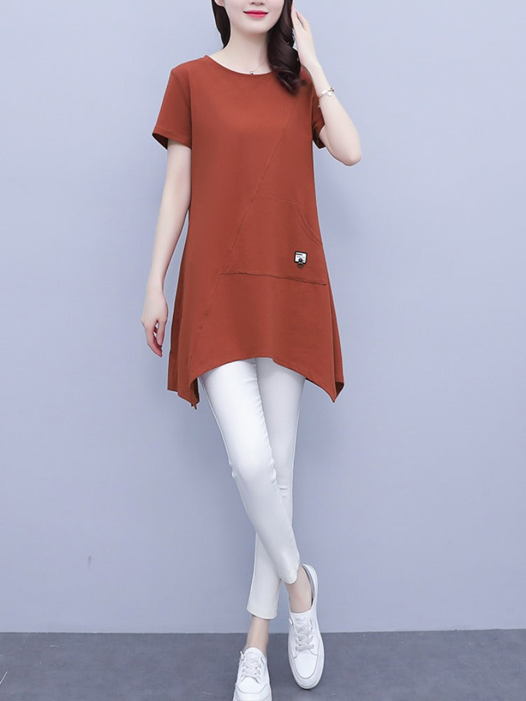 Plus Size Tunic Irregular Hem Tunic Top