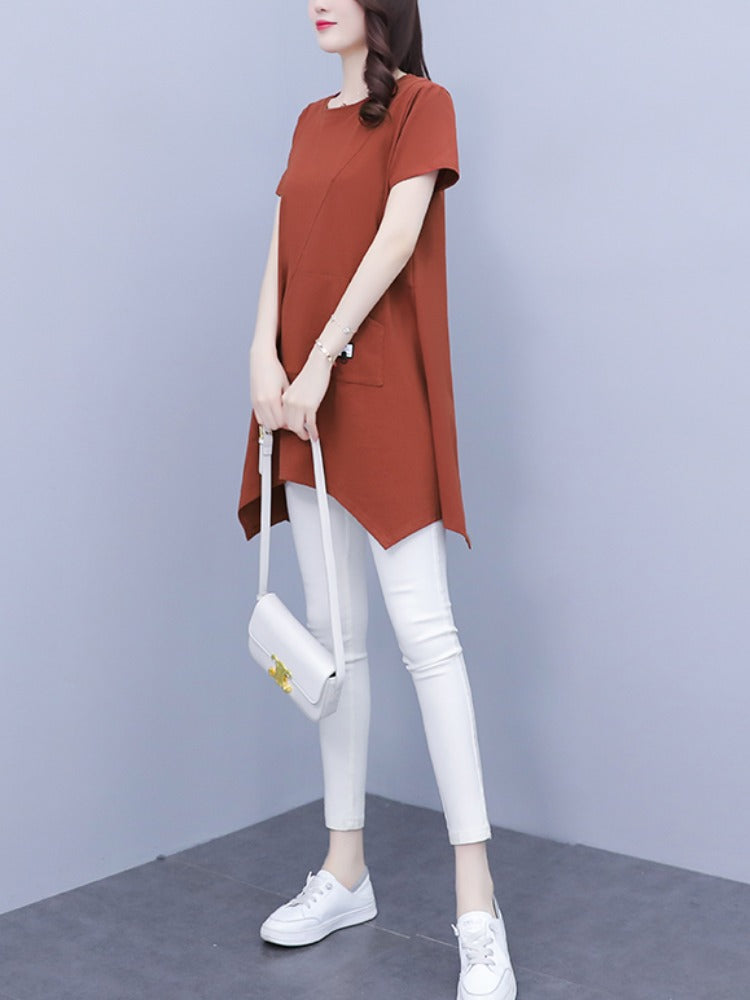 Plus Size Tunic Irregular Hem Tunic Top