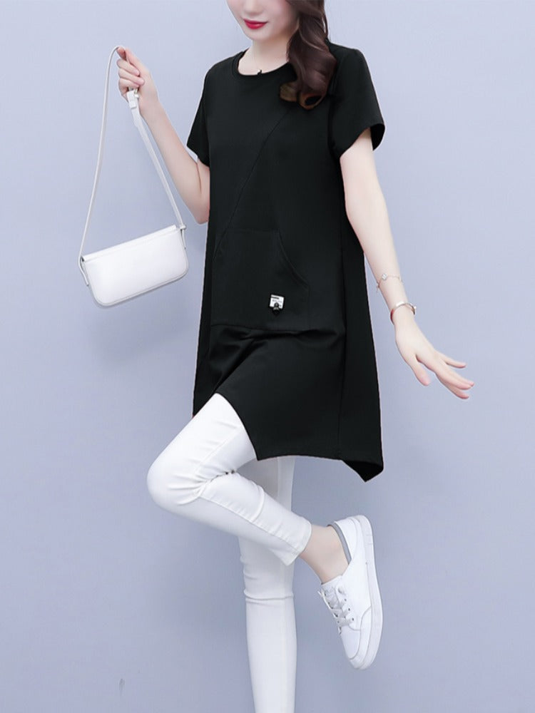 Plus Size Tunic Irregular Hem Tunic Top
