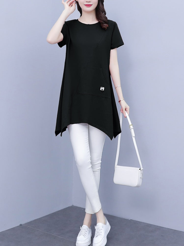 Plus Size Tunic Irregular Hem Tunic Top