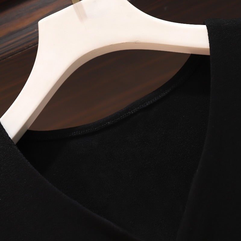 Plus Size V Neck Buttons Dress