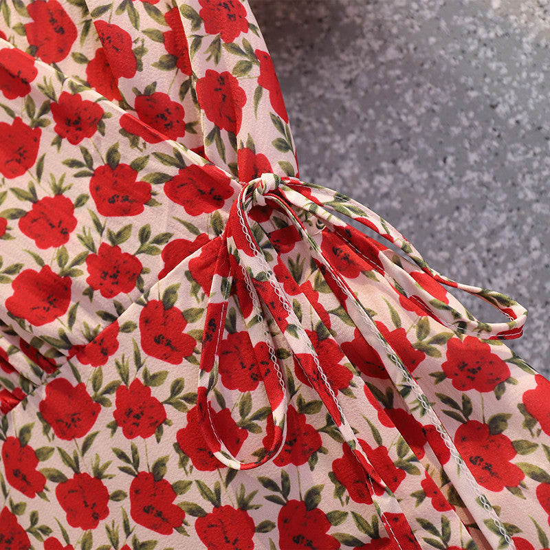 Plus Size Wrap Floral Frill Dress
