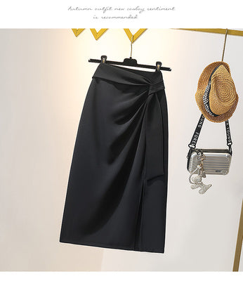 Plus Size Wrap Midi Skirt