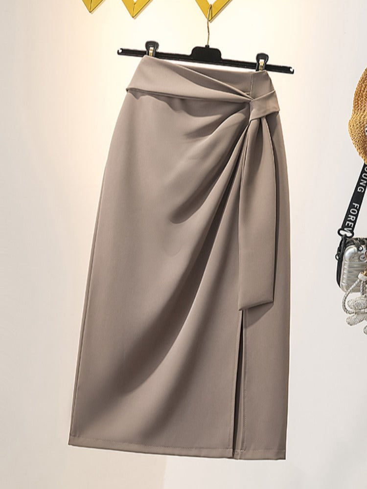 Plus Size Wrap Midi Skirt