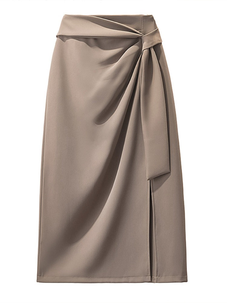 Plus Size Wrap Midi Skirt