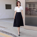 Plus Size Wrap Work Skirt
