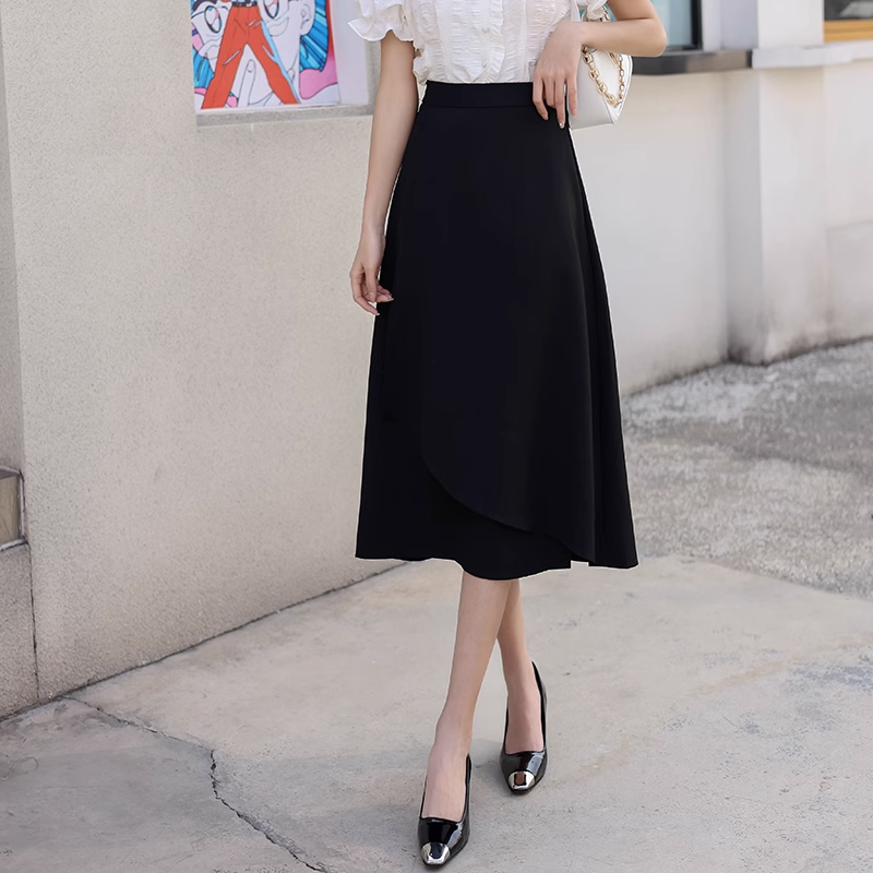 Plus Size Wrap Work Skirt