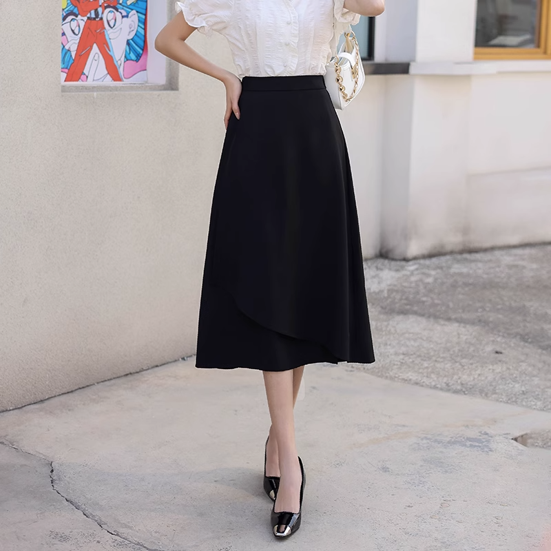 Plus Size Wrap Work Skirt