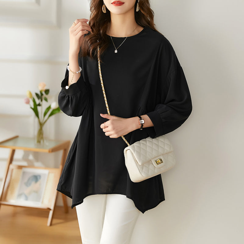 Plus Size Asymmetric Tunic Blouse