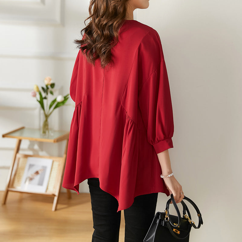 Plus Size Asymmetric Tunic Blouse