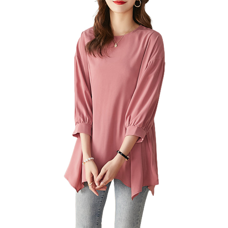 Plus Size Asymmetric Tunic Blouse