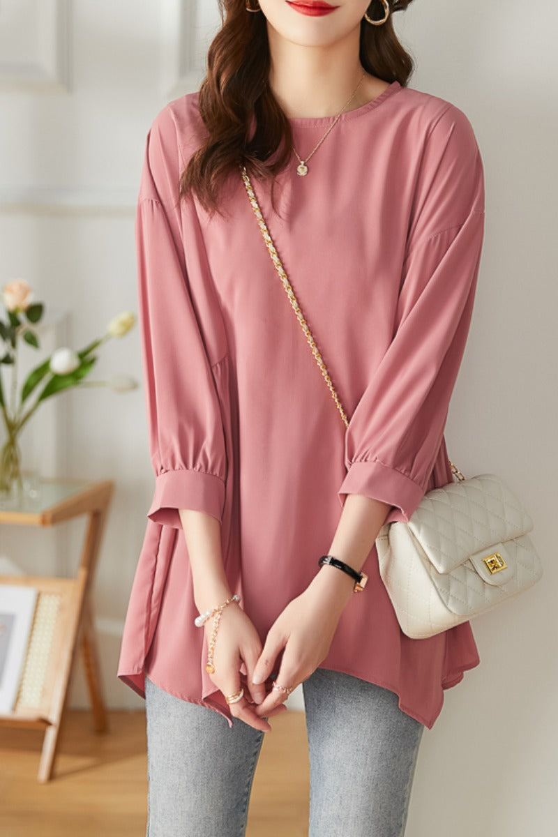 Plus Size Asymmetric Tunic Blouse