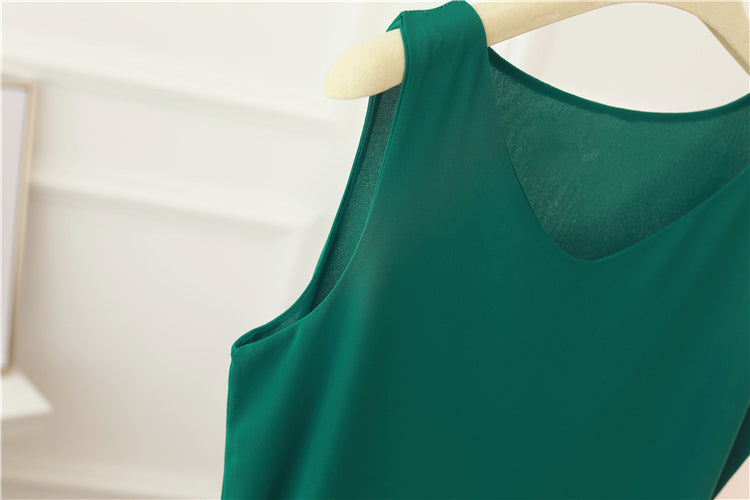 Plus Size Chiffon Sleeveless Dress