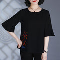 Plus size chinese oriental chiffon blouse