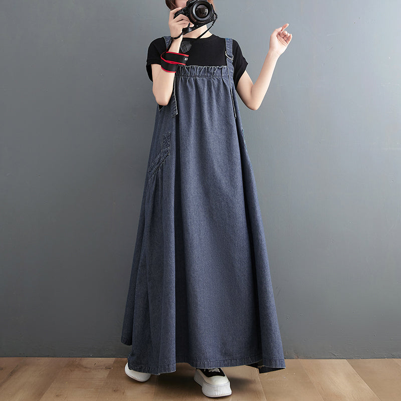 Plus Size Denim Maxi Dress