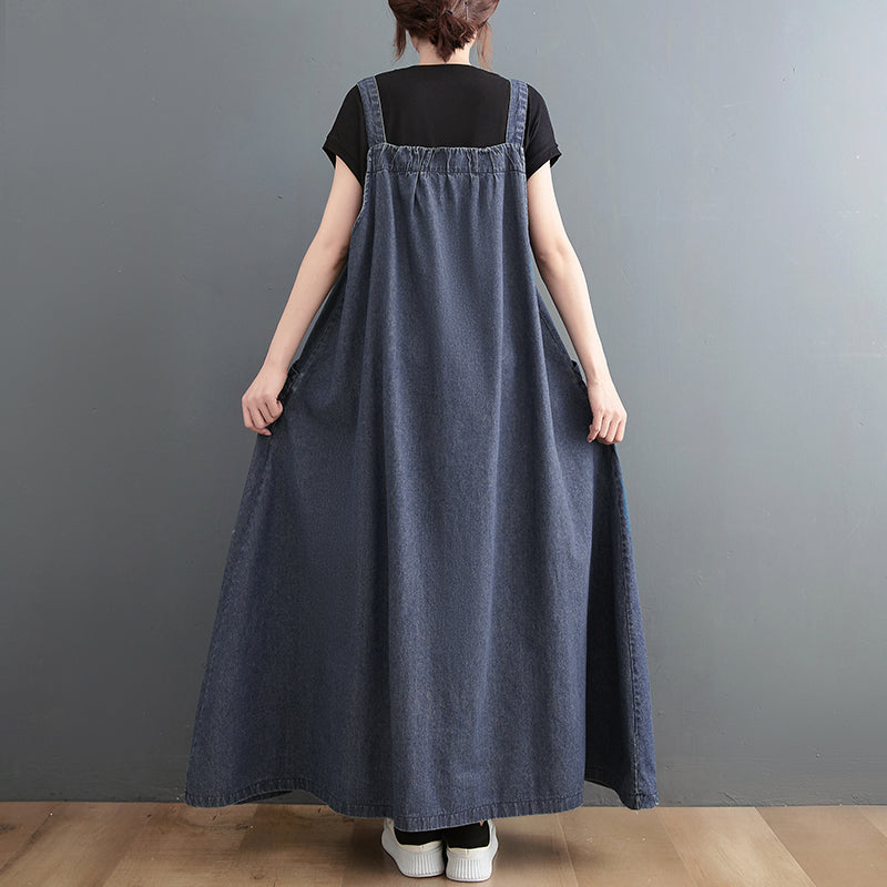 Plus Size Denim Maxi Dress
