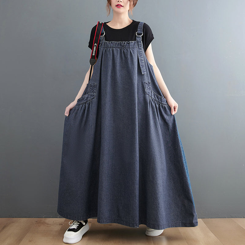 Plus Size Denim Maxi Dress