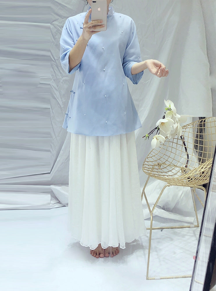 Plus size exquisite cheongsam blouse