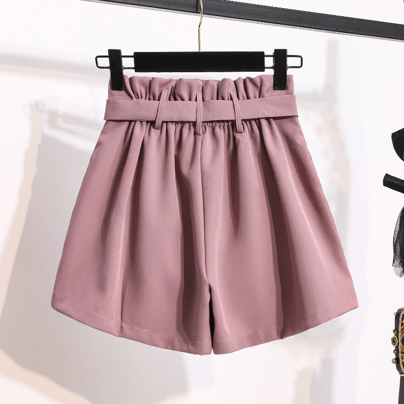 Plus Size Highwaist Pleat Shorts