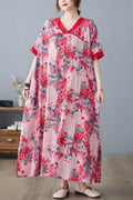 Plus Size Oriental Floral Midi Dress