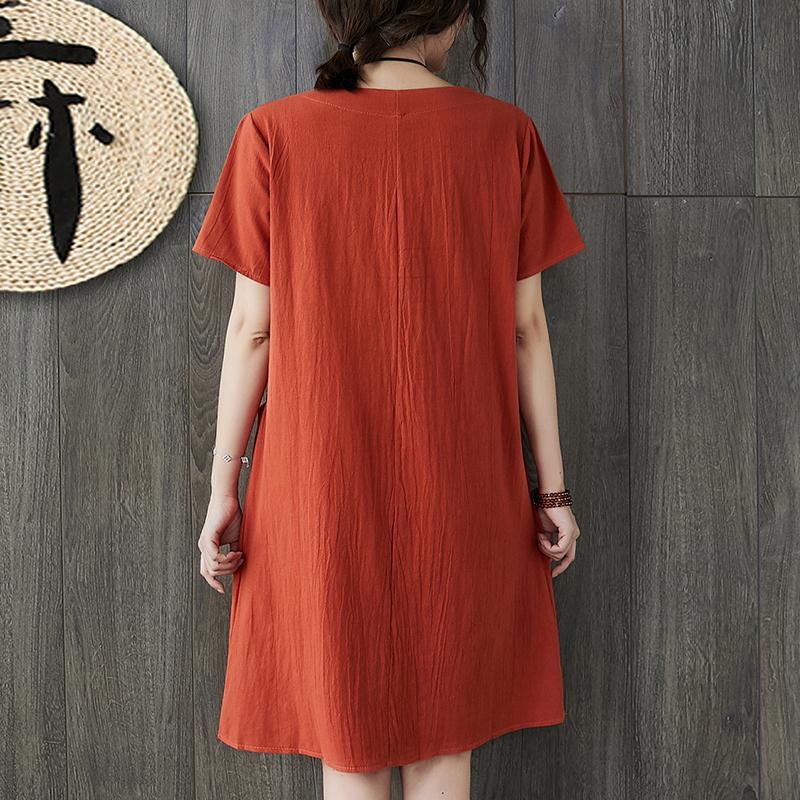 Plus Size Oriental Flower Shift Dress