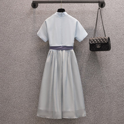 Plus Size Oriental Modern Midi Dress