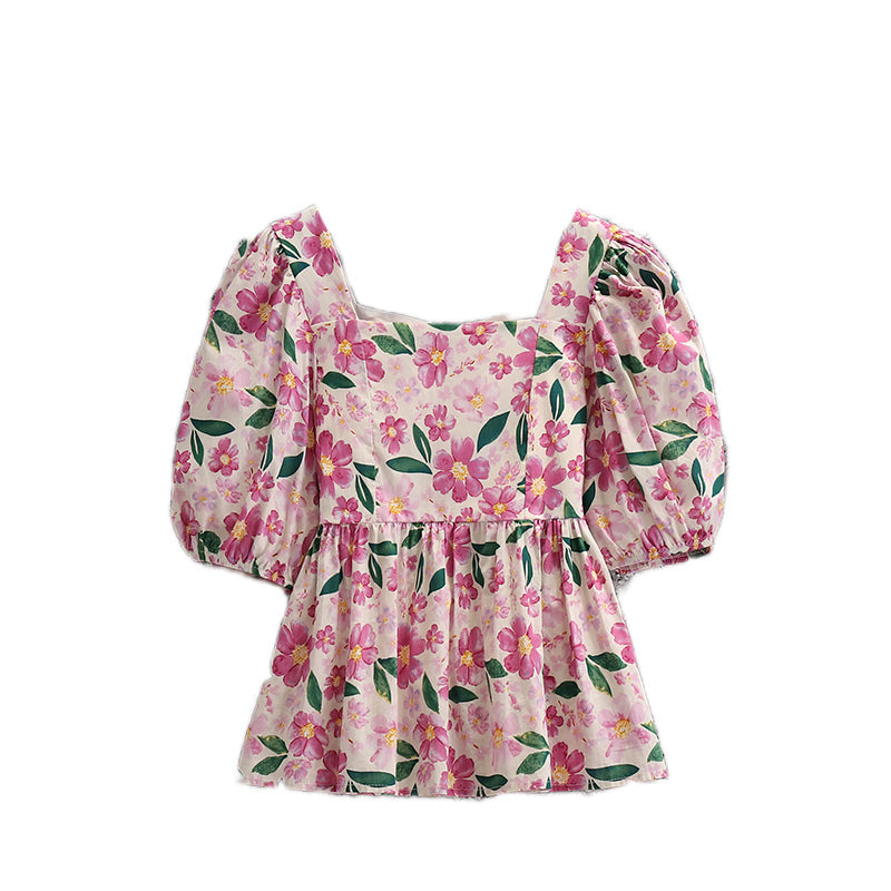 Plus Size Pink Floral Blouse