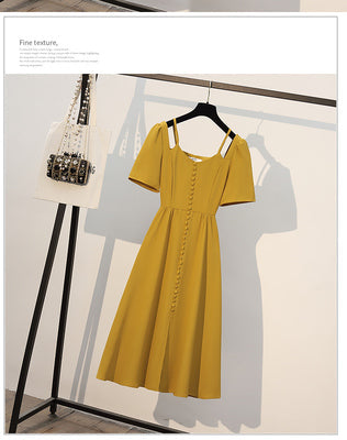Plus size buttons midi dress
