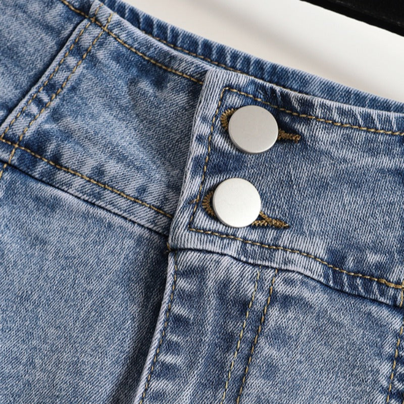Plus size denim mermaid mini skorts