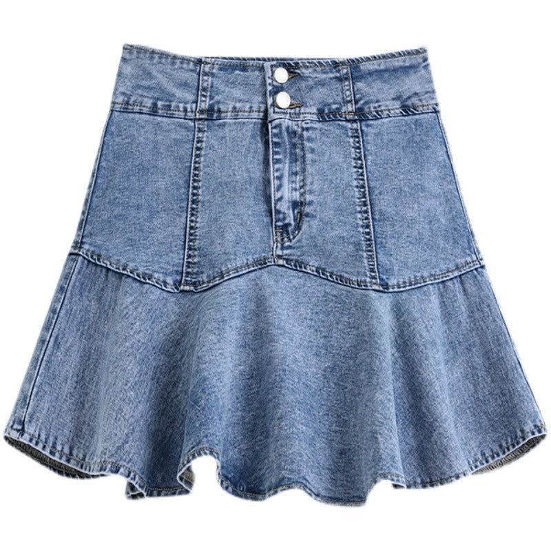 Plus size denim mermaid mini skorts