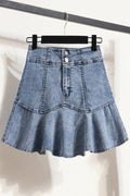 Plus size denim mermaid mini skorts