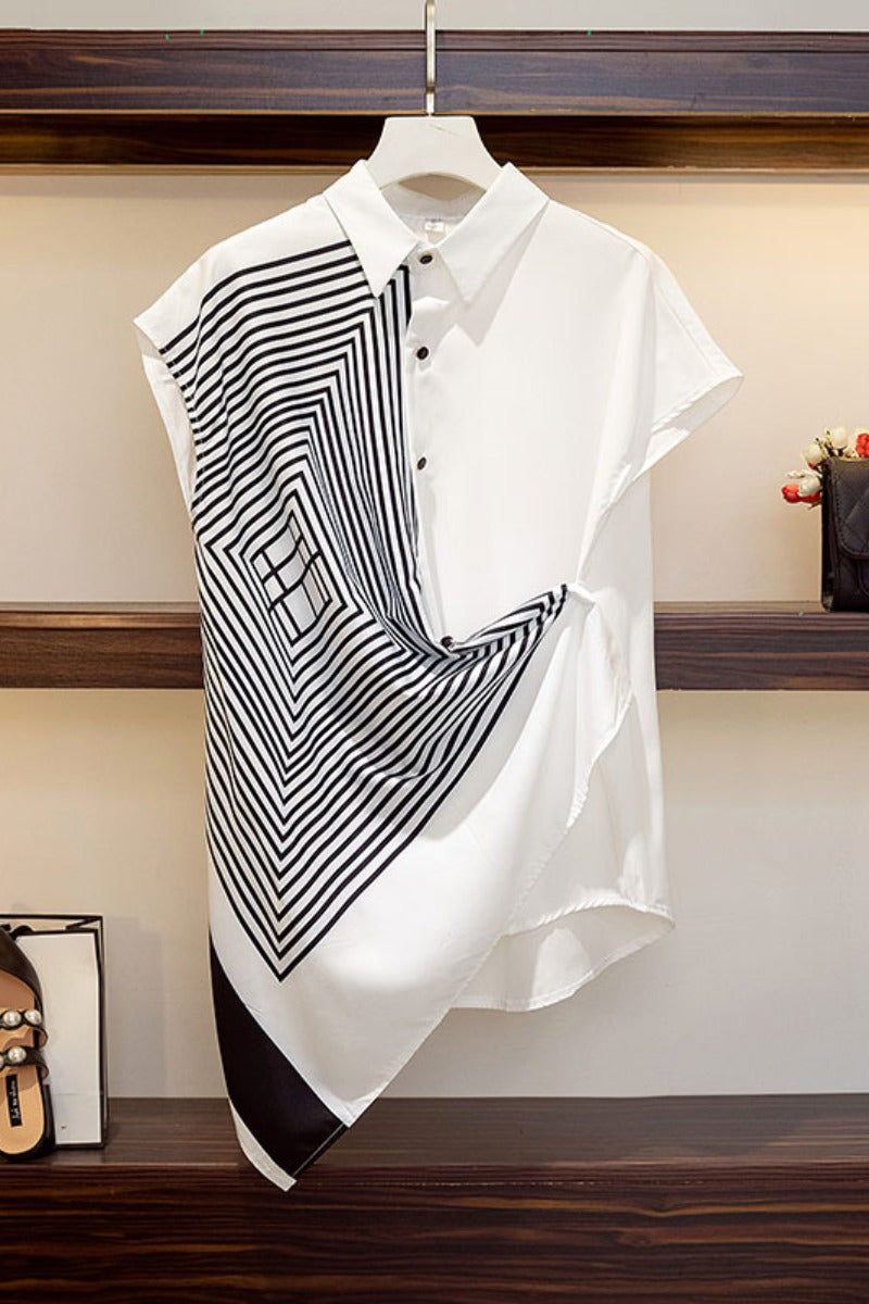 Plus size drape shapes tunic blouse