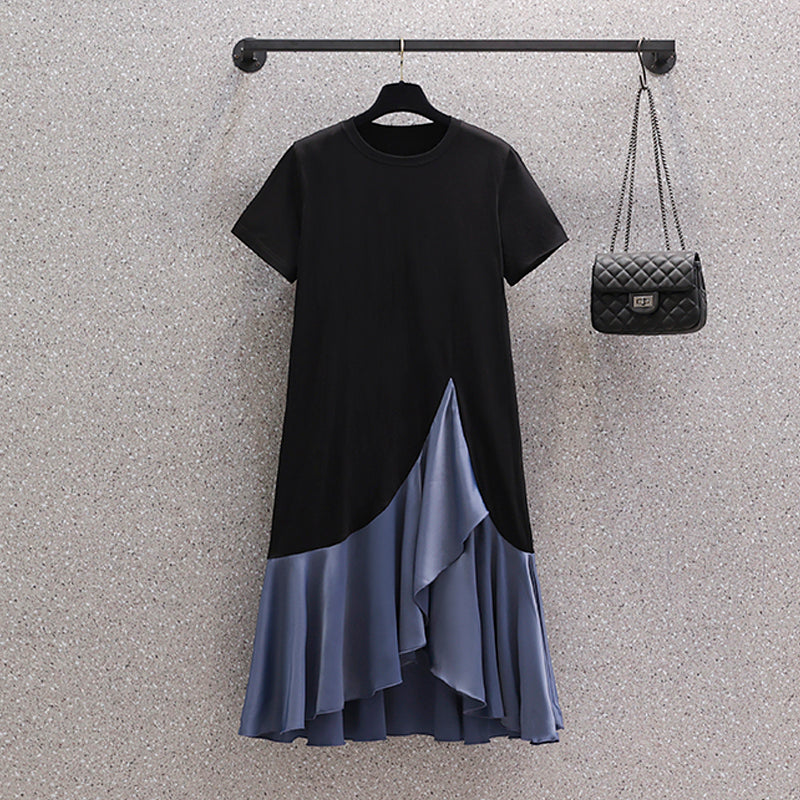 Plus size frills korean dress